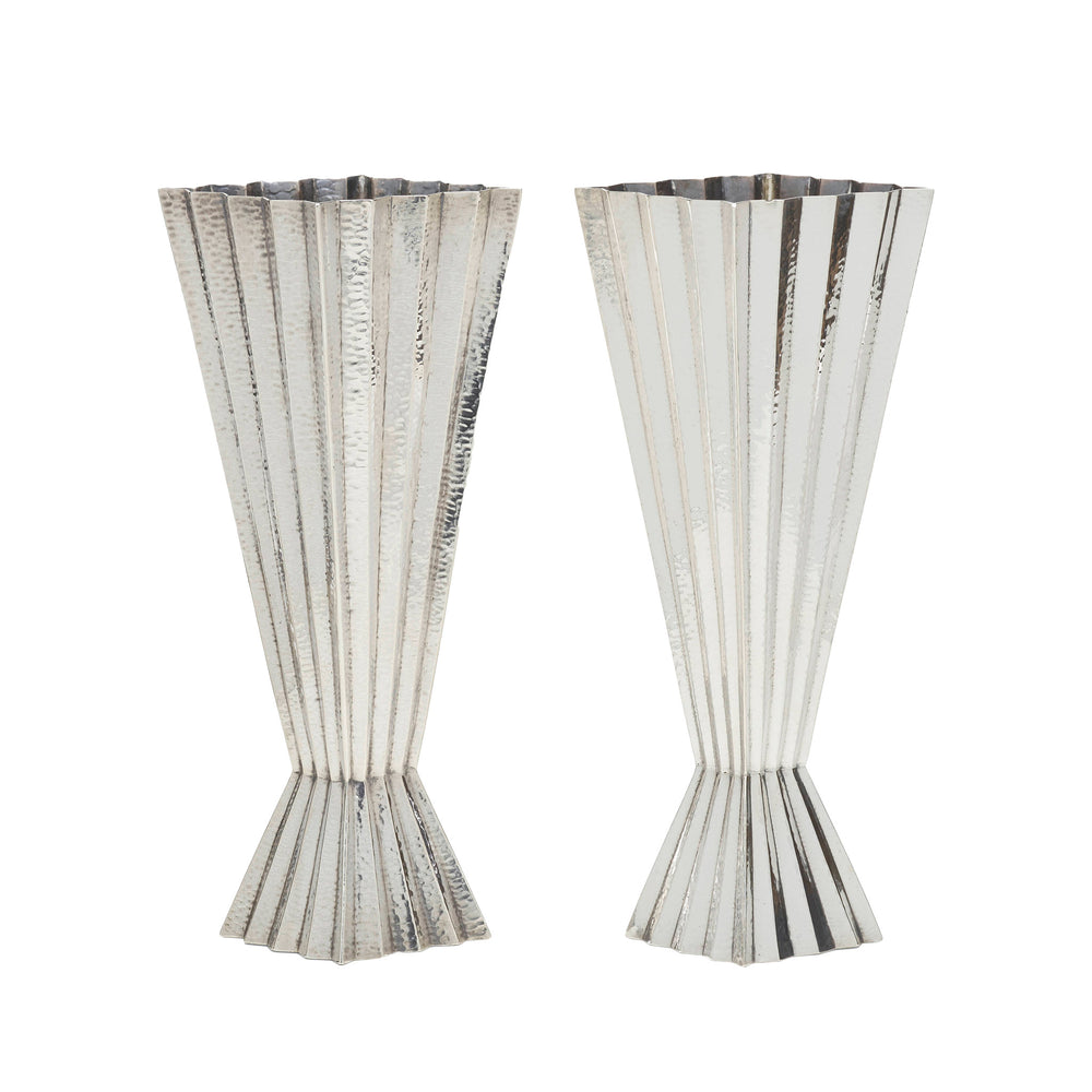 Macklowe Gallery Josef Hoffmann Pair of Hammered Silver Vases