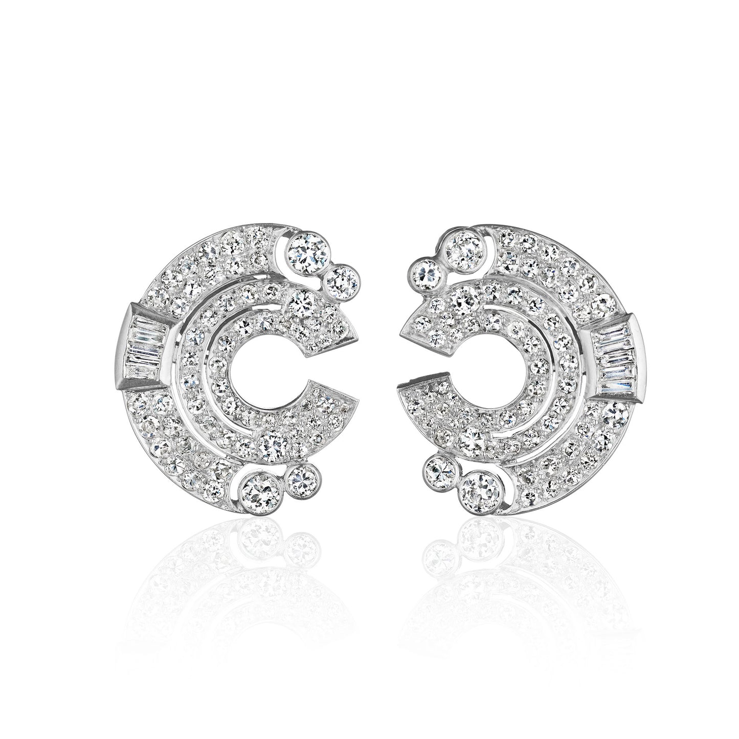 Macklowe Gallery French Art Deco Diamond Earrings