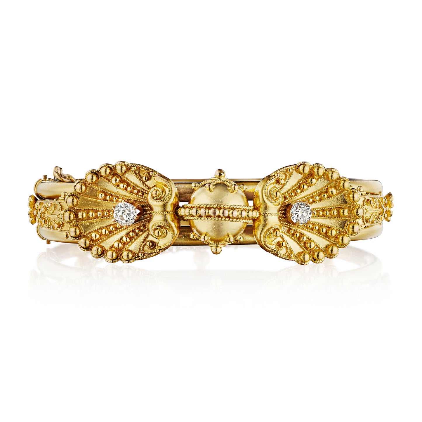 Macklowe Gallery Antique 18K Gold Bangle Bracelet