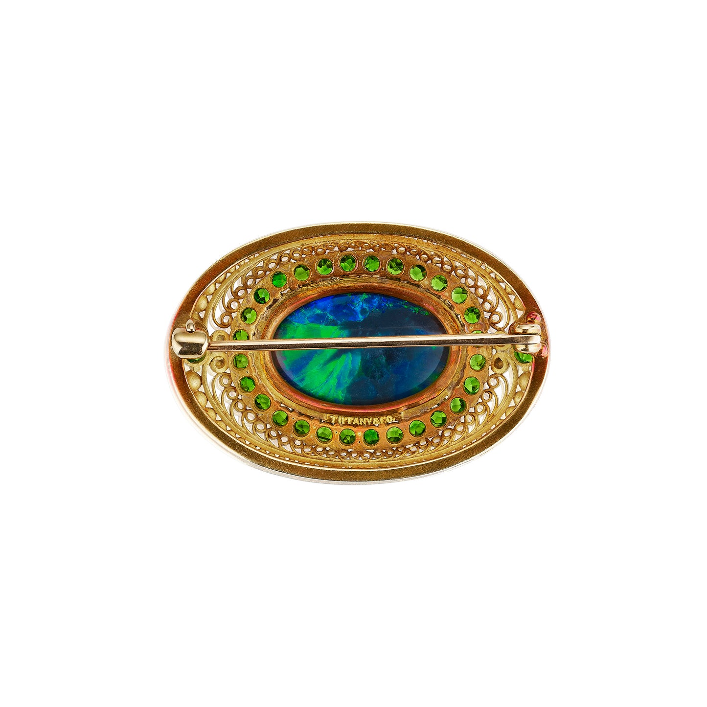 Macklowe Gallery Louis Comfort Tiffany for Tiffany & Co. Black Opal Brooch