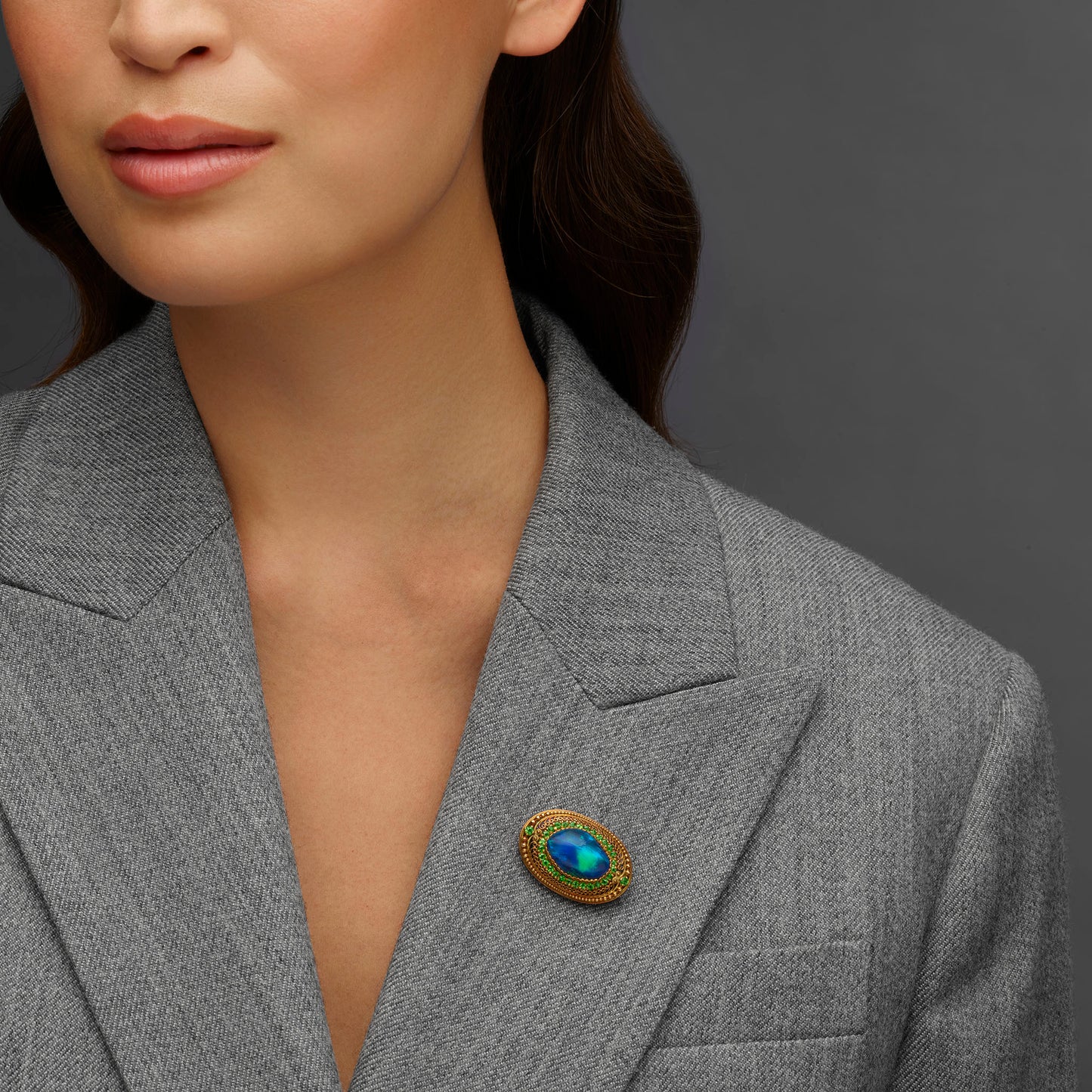Macklowe Gallery Louis Comfort Tiffany for Tiffany & Co. Black Opal Brooch
