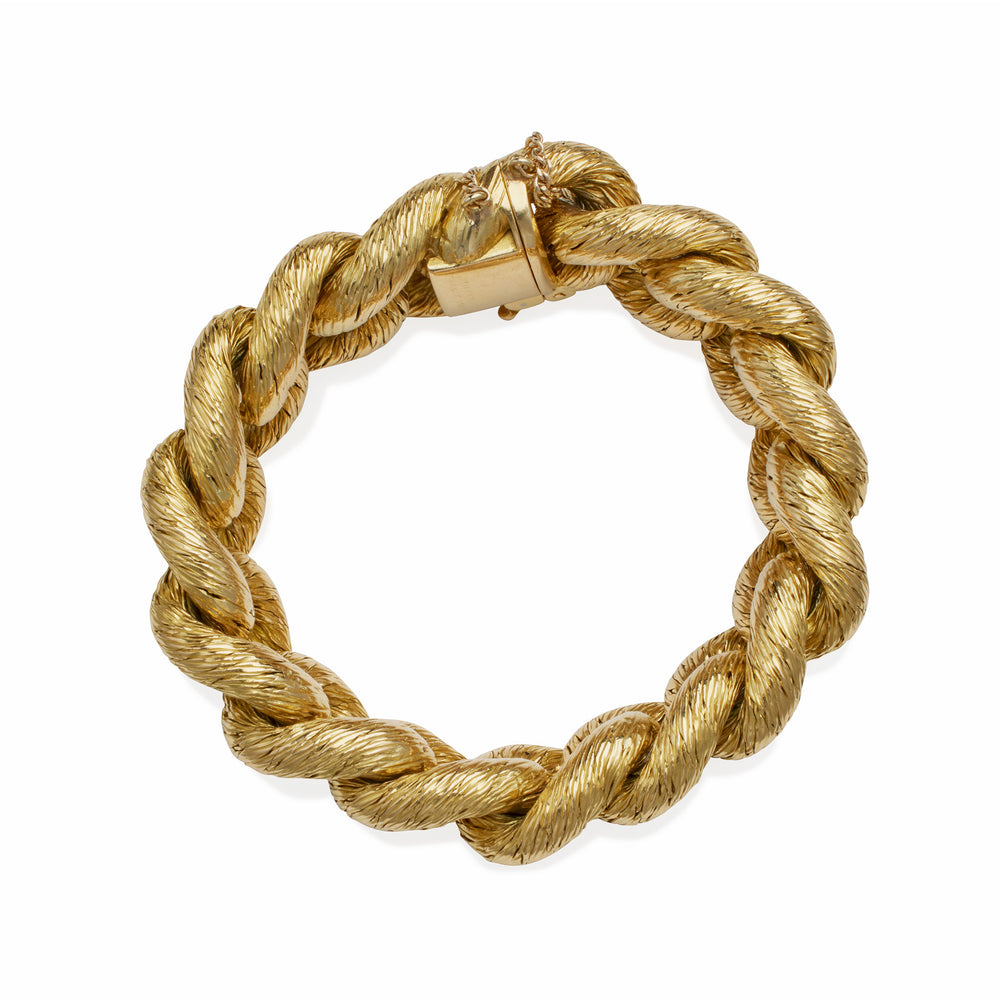 
                      
                        Macklowe Gallery Georges Lenfant Paris for Tiffany  & Co. 18K Gold Rope Bracelet
                      
                    