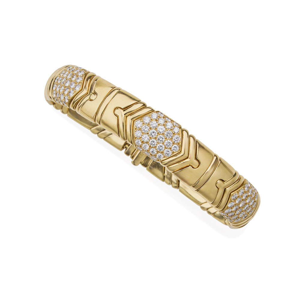 
                      
                        Macklowe Gallery Bulgari 18K Gold and Diamond "Parentesi" Bracelet
                      
                    