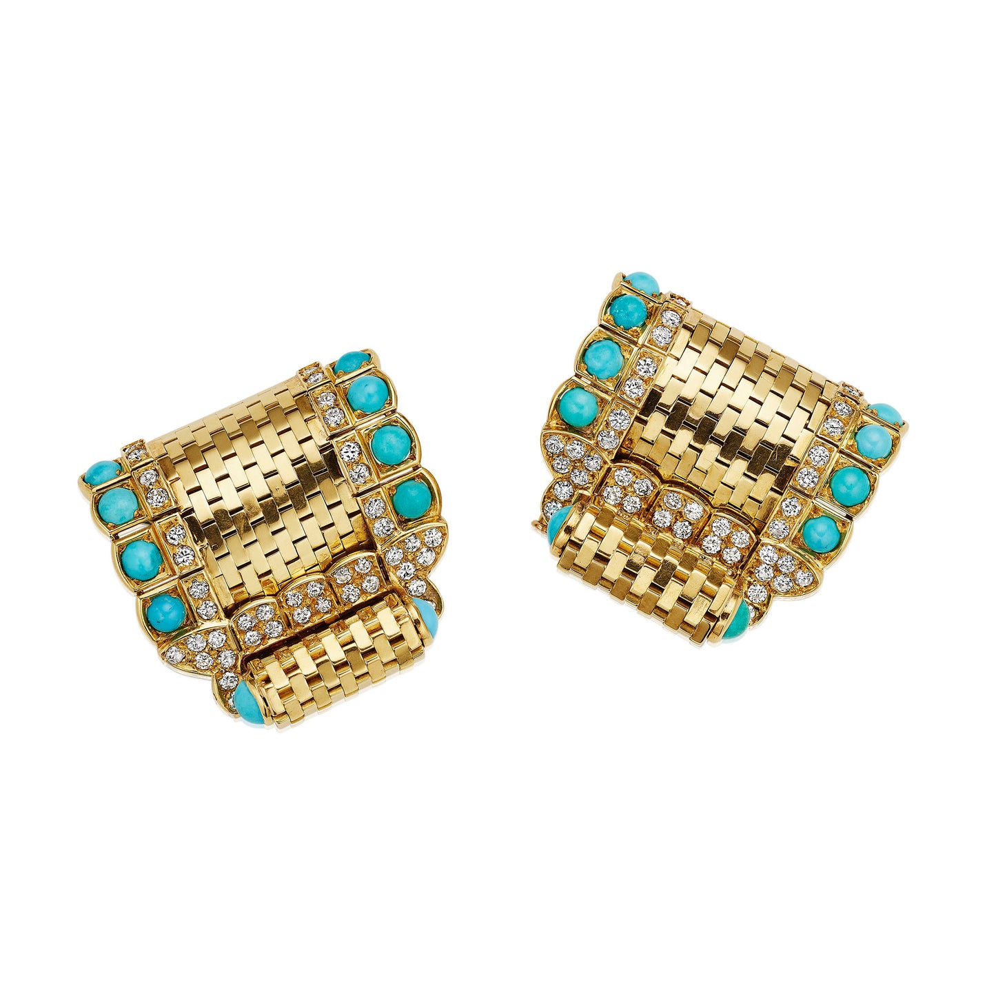 Macklowe Gallery Pair of Van Cleef & Arpels "Ludo Briquette" Clip Brooches