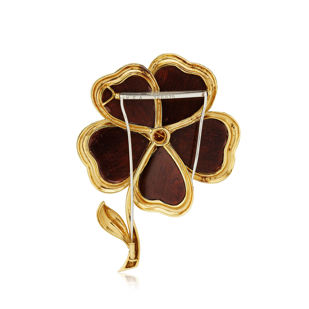 Macklowe Gallery 1970s Van Cleef & Arpels Paris "Nerval" Clematis Clip Brooch
