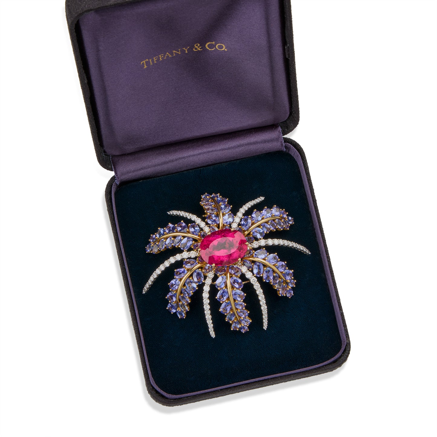 Macklowe Gallery Tiffany & Co. Rubellite and Tanzanite "Fireworks" Pendant Brooch