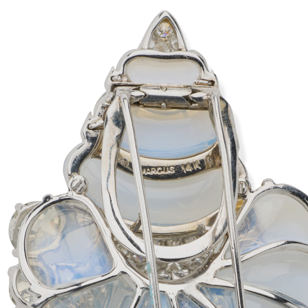 
                      
                        Macklowe Gallery Marcus & Co. Mid-Century Sapphire and Moonstone Brooch
                      
                    