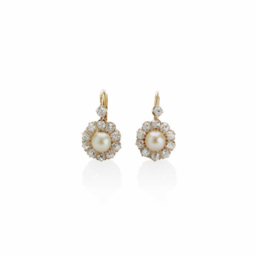 Macklowe Gallery Natural Saltwater Pearl and Diamond Pendant Earrings