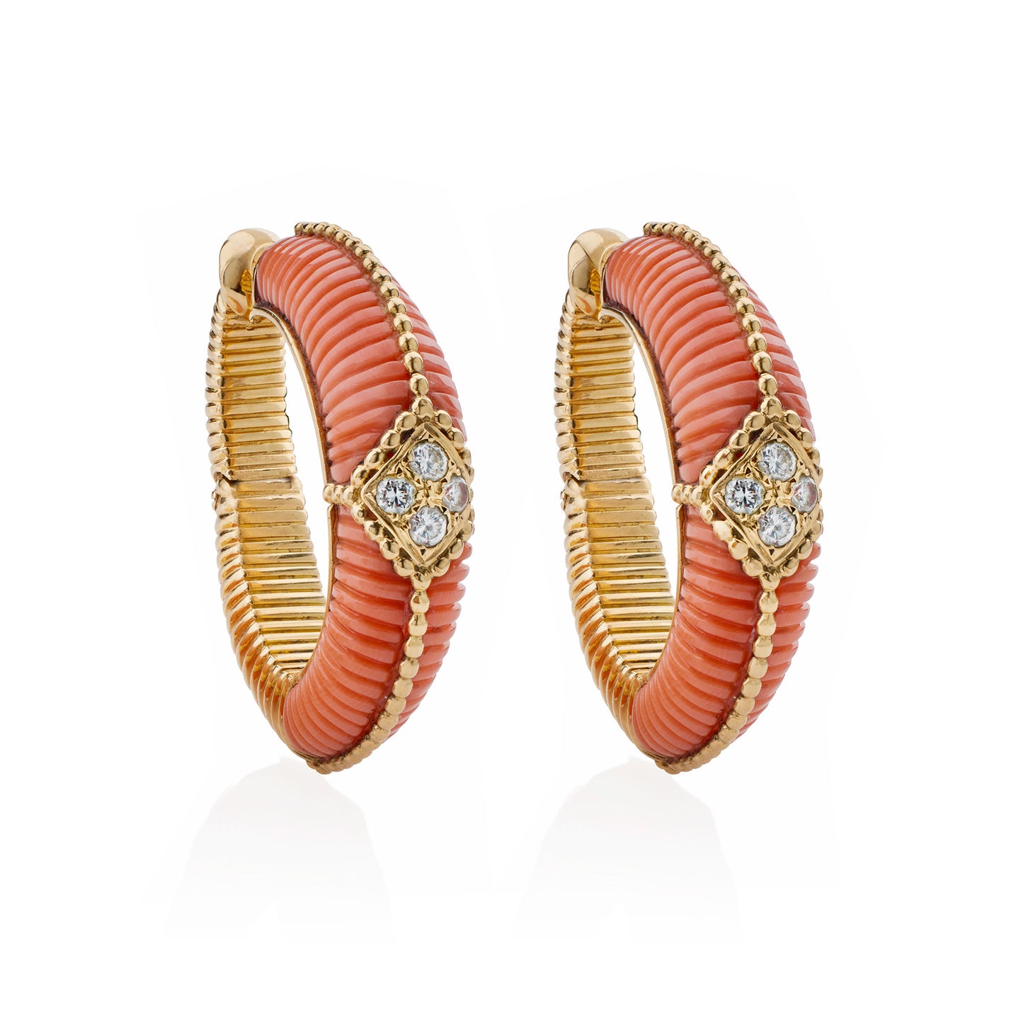 Macklowe Gallery Van Cleef & Arpels Coral Hoop Earrings