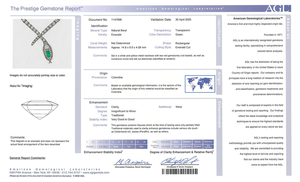 
                      
                        Macklowe Gallery Antique Emerald and Diamond Serpent Necklace
                      
                    