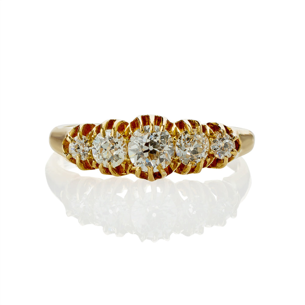 Macklowe Gallery Five-Stone Old European-cut Diamond Ring