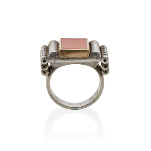 Macklowe Gallery Jean Després Silver and Coral Ring