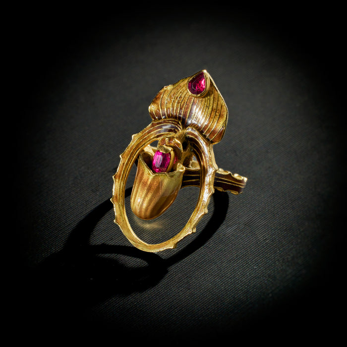 Macklowe Gallery René Lalique Lady's Slipper Orchid Ring