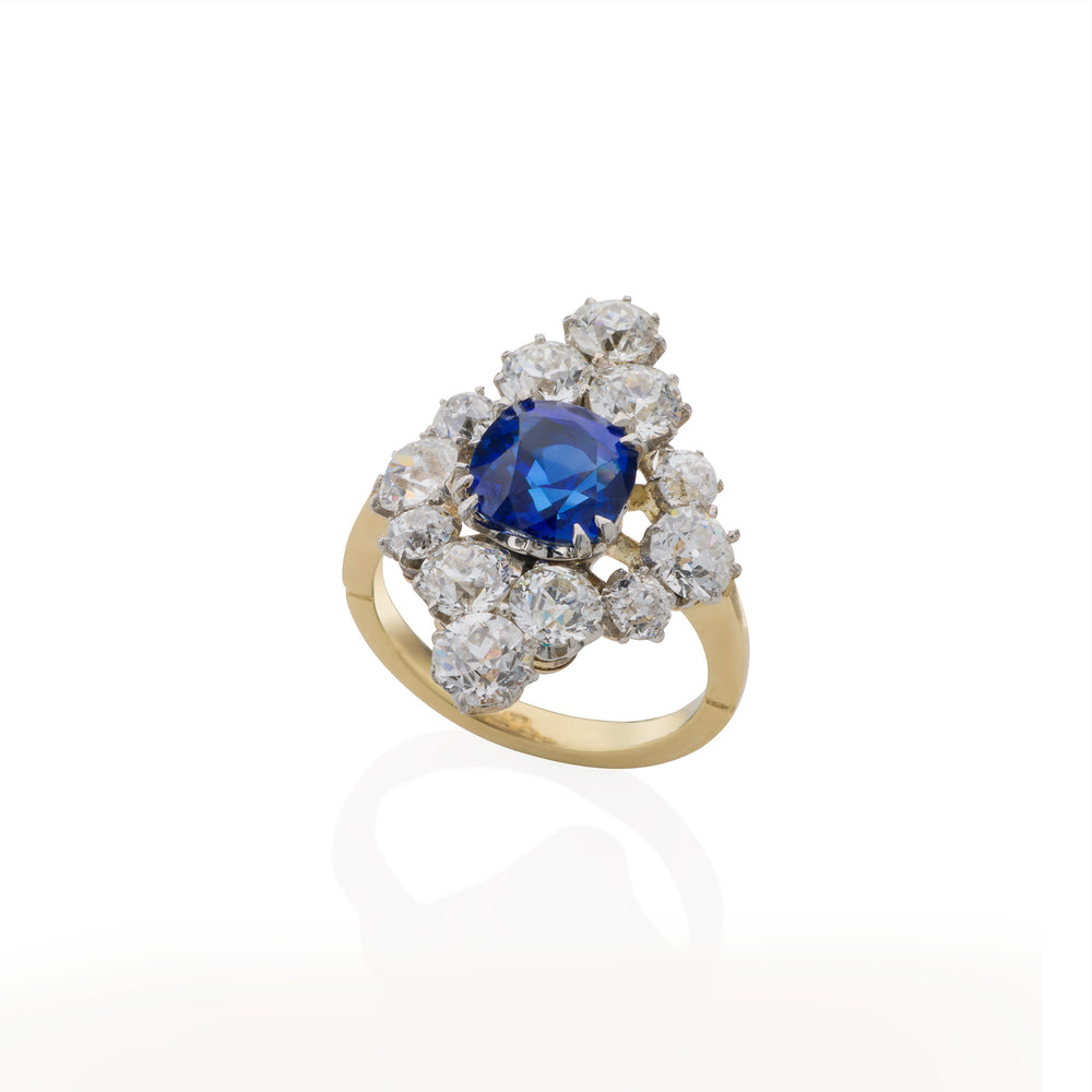 
                      
                        Macklowe Gallery AGL "Classic Ceylon" No-Heat Sapphire and Diamond Ring
                      
                    