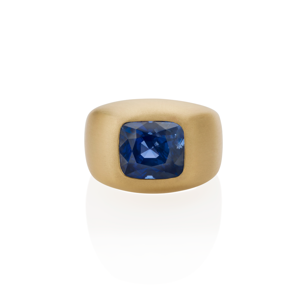 Macklowe Gallery AGL No-Heat Kashmir Sapphire Ring