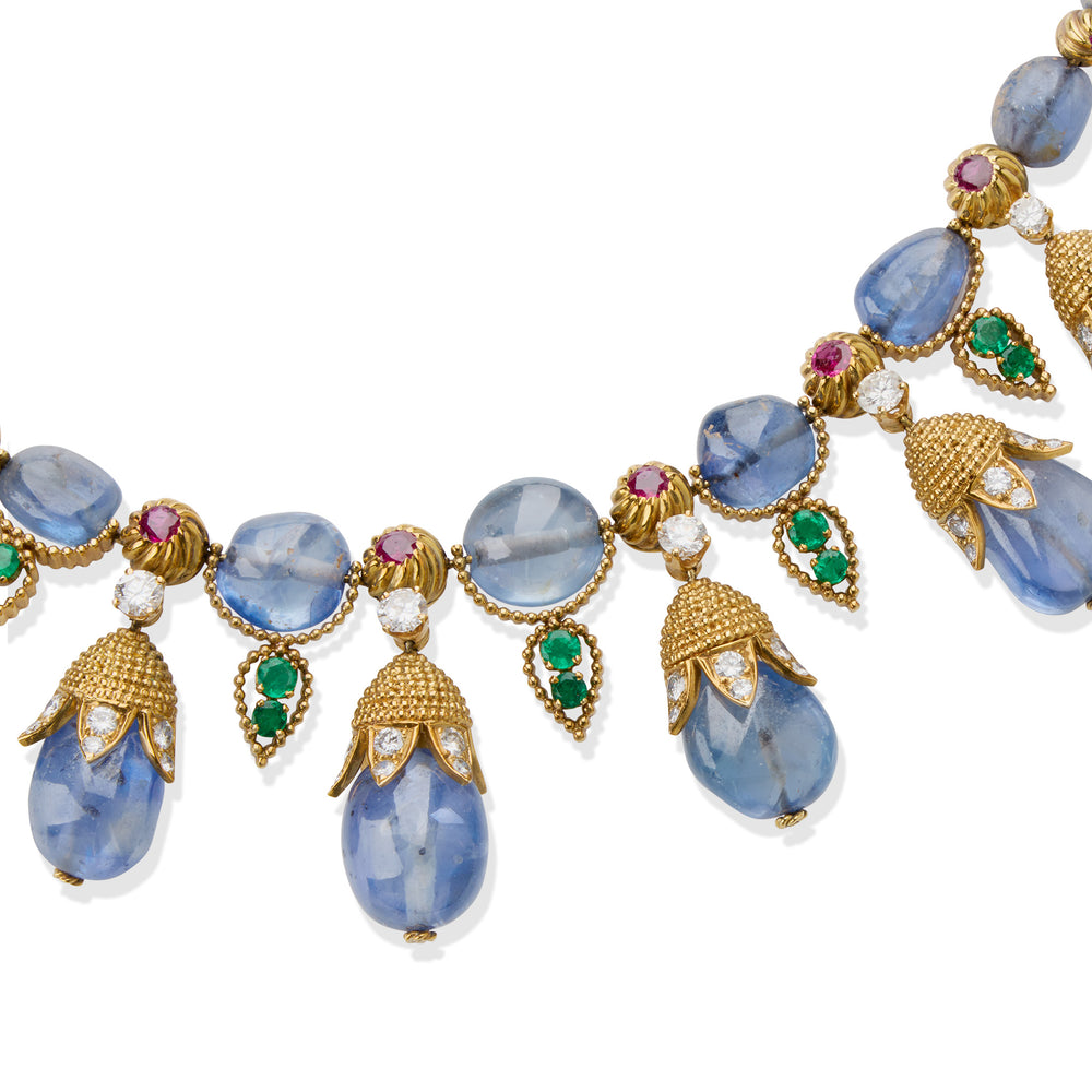 
                      
                        Macklowe Gallery 1960s Van Cleef & Arpels Multi-Gem Necklace and Earrings
                      
                    