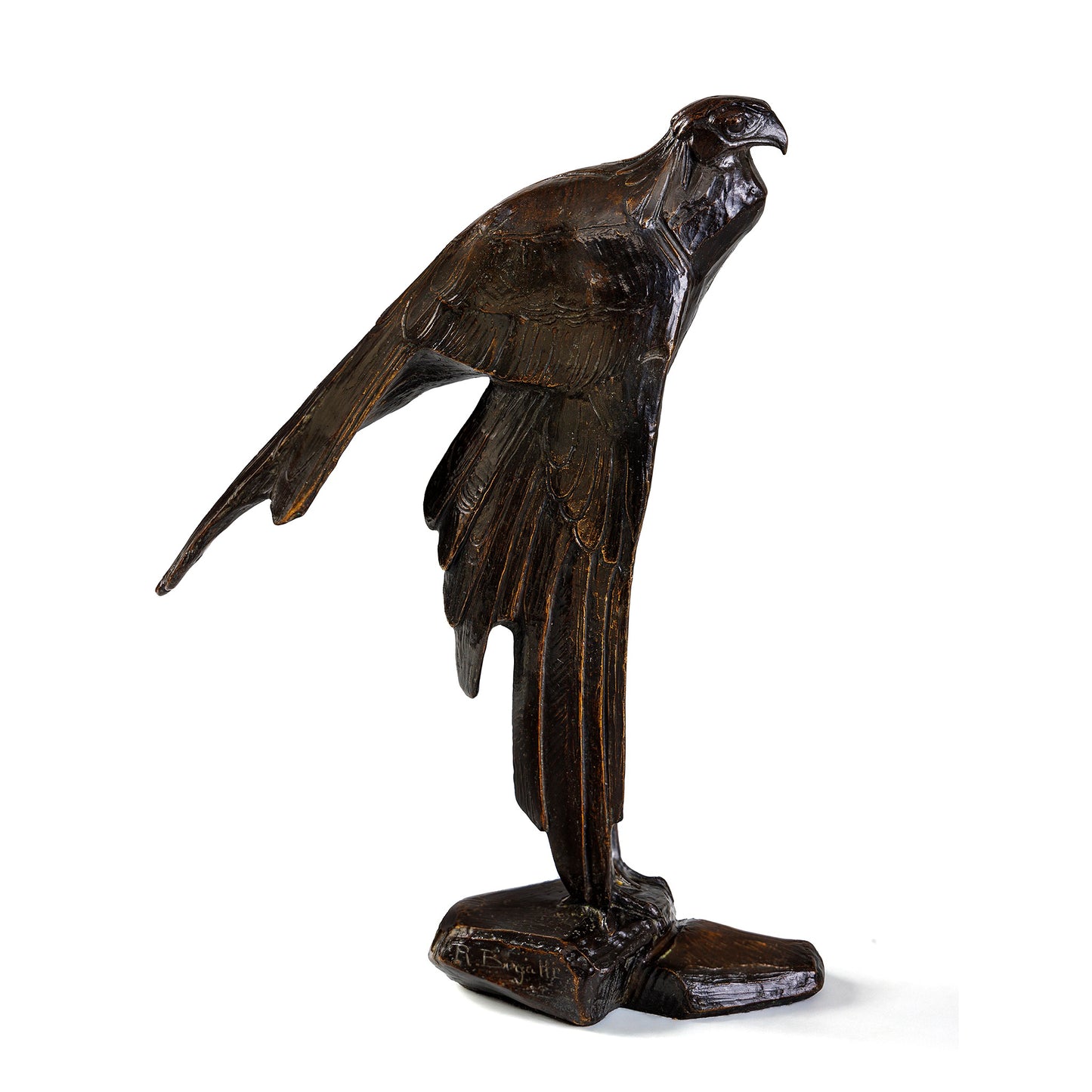 Macklowe Gallery Rembrandt Bugatti "Male Secretary Bird, One Wing Spread (Serpentaire mâle, une aile deployée)" Bronze Sculpture