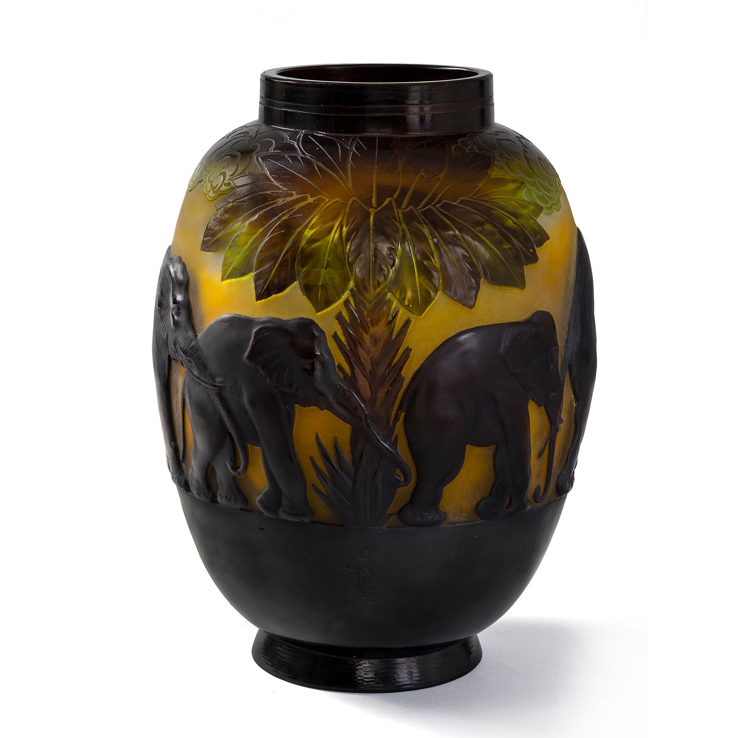 Macklowe Gallery Émile Gallé "Elephant" Cameo Glass Vase