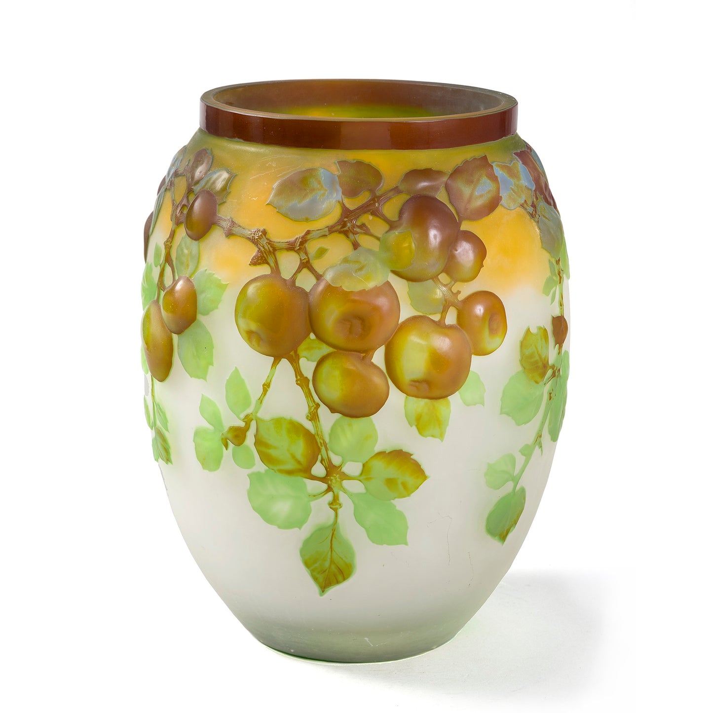 Macklowe Gallery Émile Gallé "Apple" Cameo Glass Vase