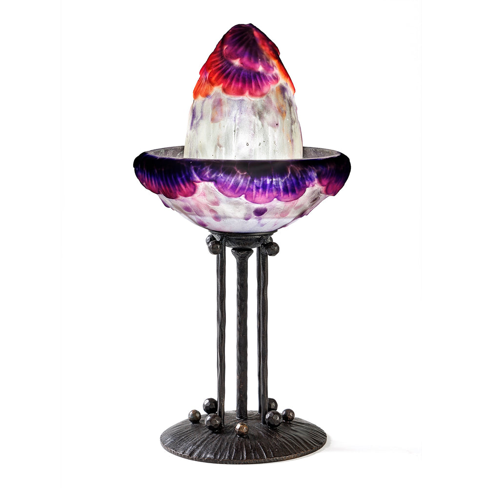 Macklowe Gallery Gabriel Argy-Rousseau Pâte de Verre "Fleurs Tropicales" Table Lamp