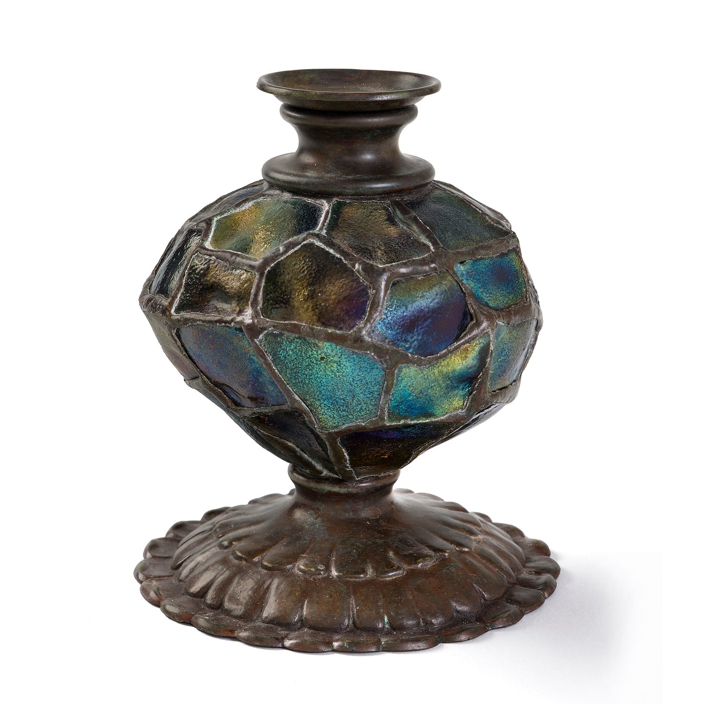 Macklowe Gallery Tiffany Studios New York Turtleback Tile Candlestick