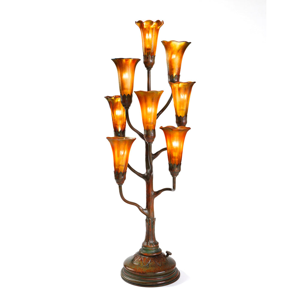 Macklowe Gallery Tiffany Studios New York "Eight-Light" Lily Tree Table Lamp