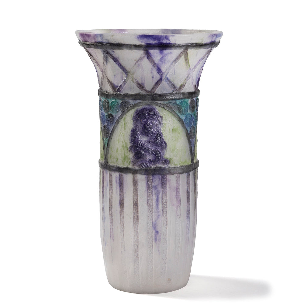 Macklowe Gallery Gabriel Argy-Rousseau "Singes" Pate de Verre Vase