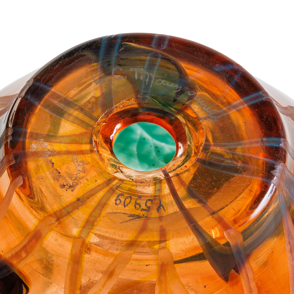 
                      
                        Macklowe Gallery Tiffany Studios New York "Leaf & Vine" Wheel-Carved Favrile Glass Vase
                      
                    