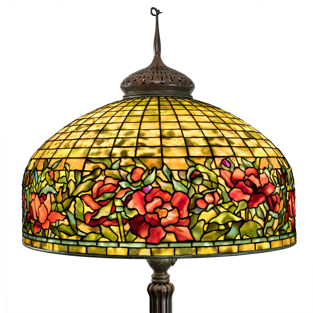 Macklowe Gallery Tiffany Studios New York  "Peony" Border Floor Lamp