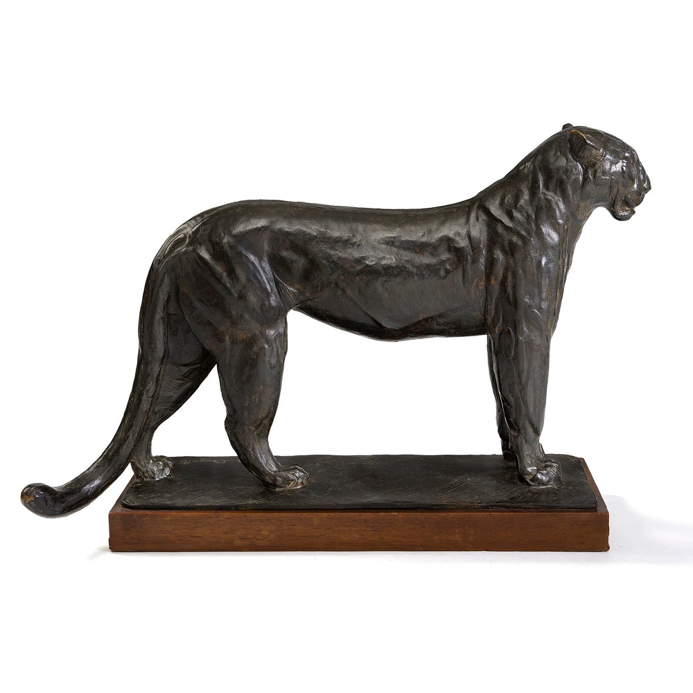 Macklowe Gallery Rembrandt Bugatti "Leopard in repose (Léopard au repos)" Bronze Sculpture