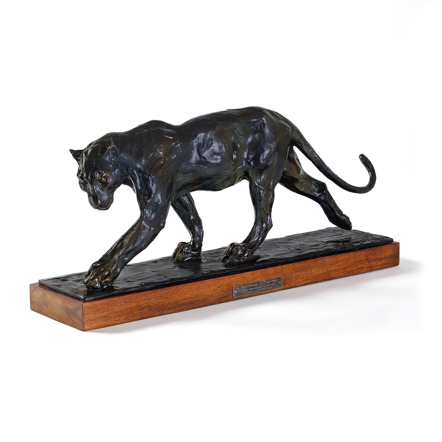 Macklowe Gallery Rembrandt Bugatti "Panthere Marchant Patte Arriere Levee" Bronze Sculpture