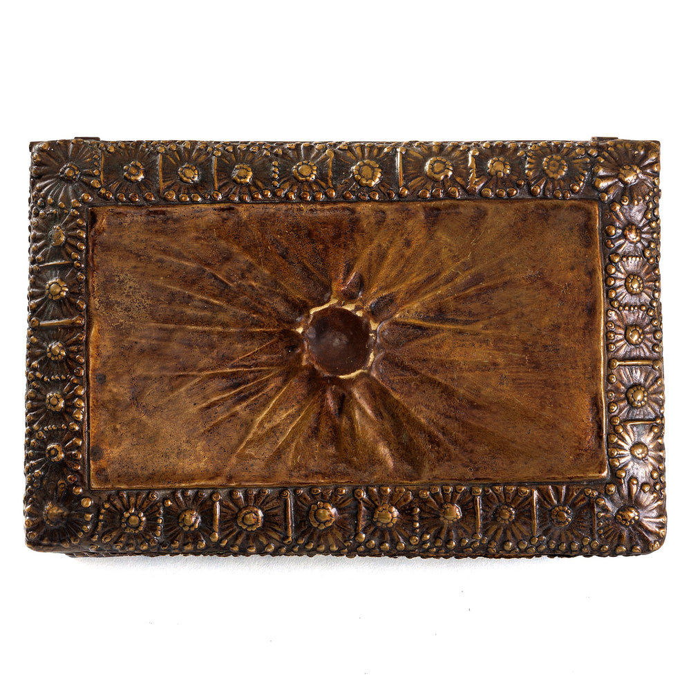 
                      
                        Macklowe Gallery Tiffany Studios New York Lacquered Bronze "Volcano" Humidor
                      
                    