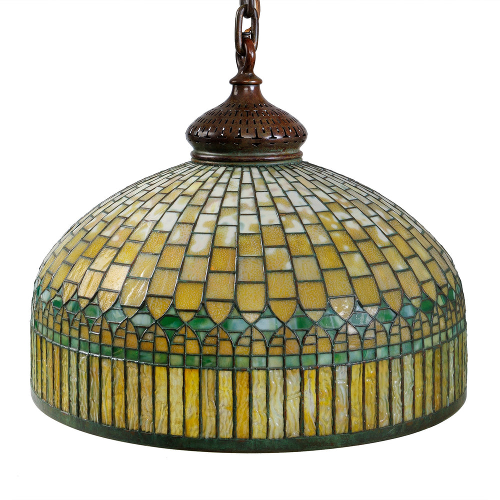 
                      
                        Macklowe Gallery Tiffany Studios New York "Curtain Border" Chandelier
                      
                    