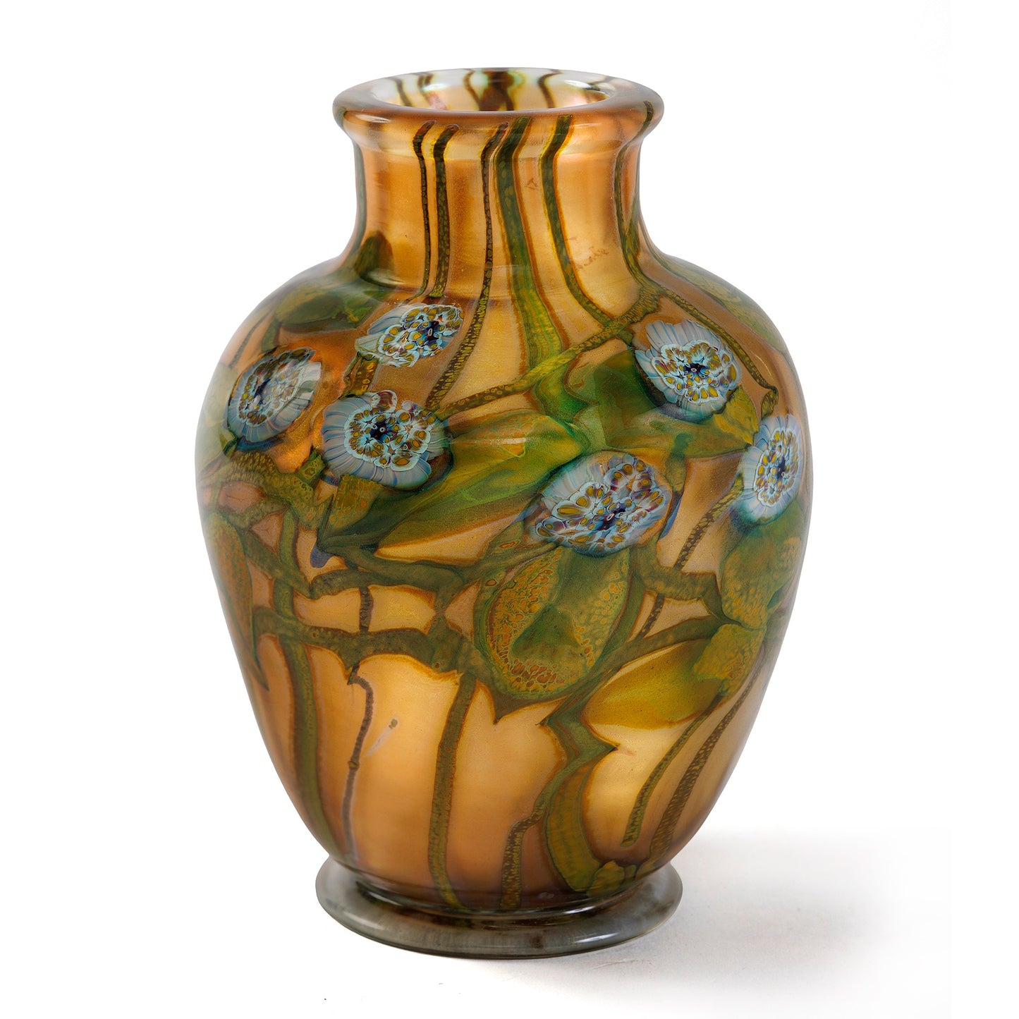 Macklowe Gallery Tiffany Studios New York "Millefiori" Paperweight Favrile Glass Vase 