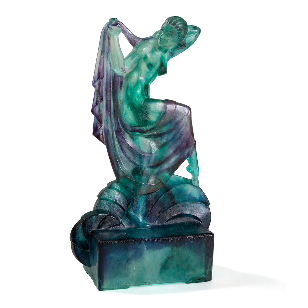 Macklowe Gallery Marcel Bouraine & Gabriel Argy-Rousseau “Danseuse” Pâte de verre Sculpture