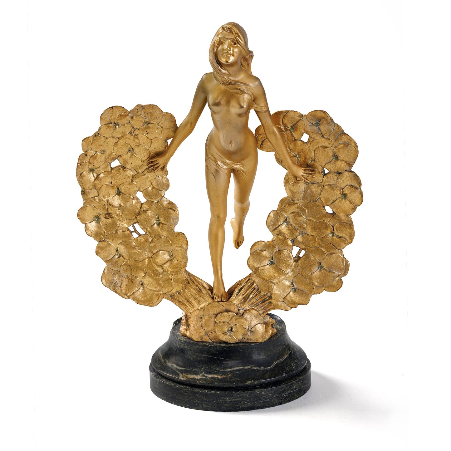 Macklowe Gallery Louis Chalon Maiden with Pansies Sculpture