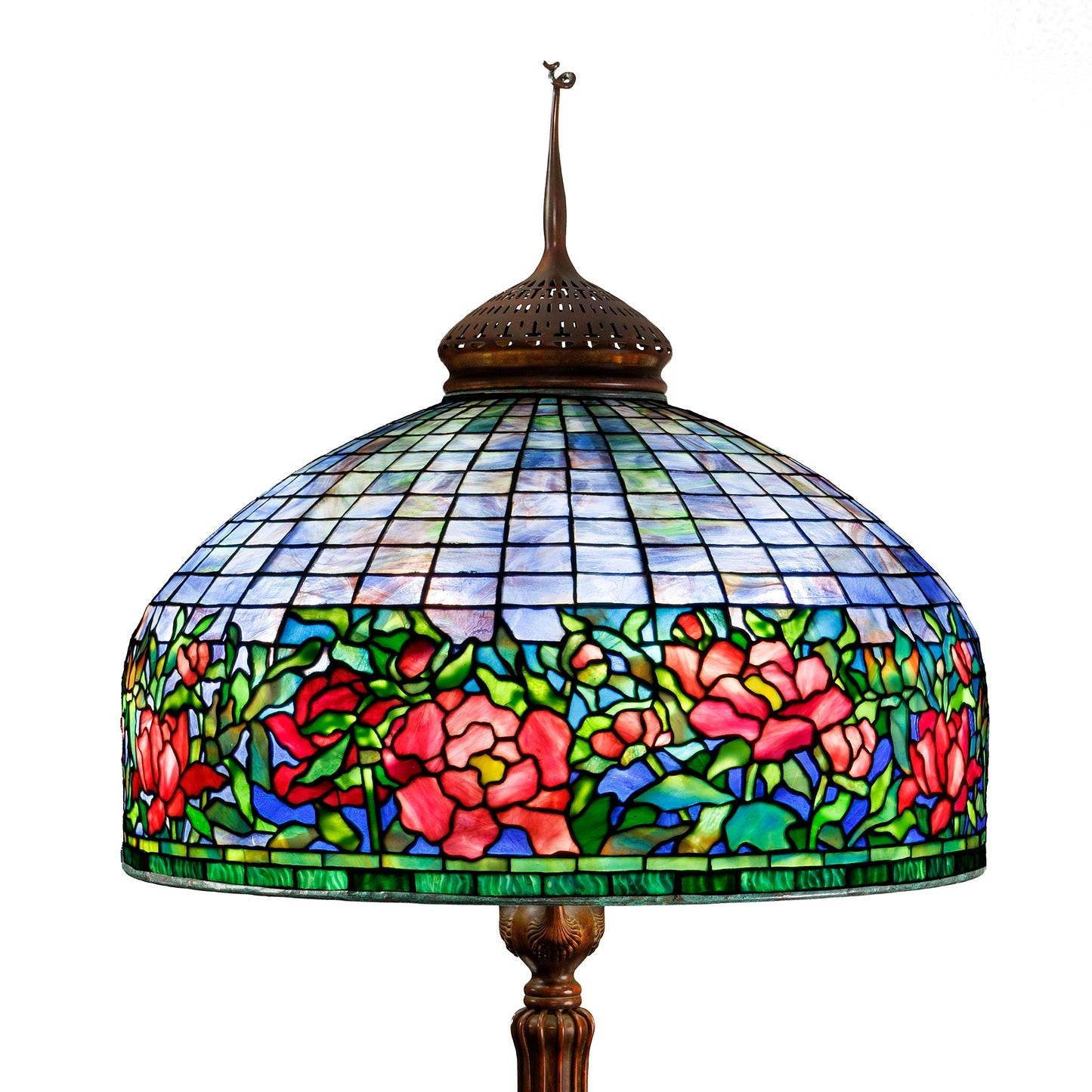 Macklowe Gallery Tiffany Studios New York "Peony" Border Floor Lamp 