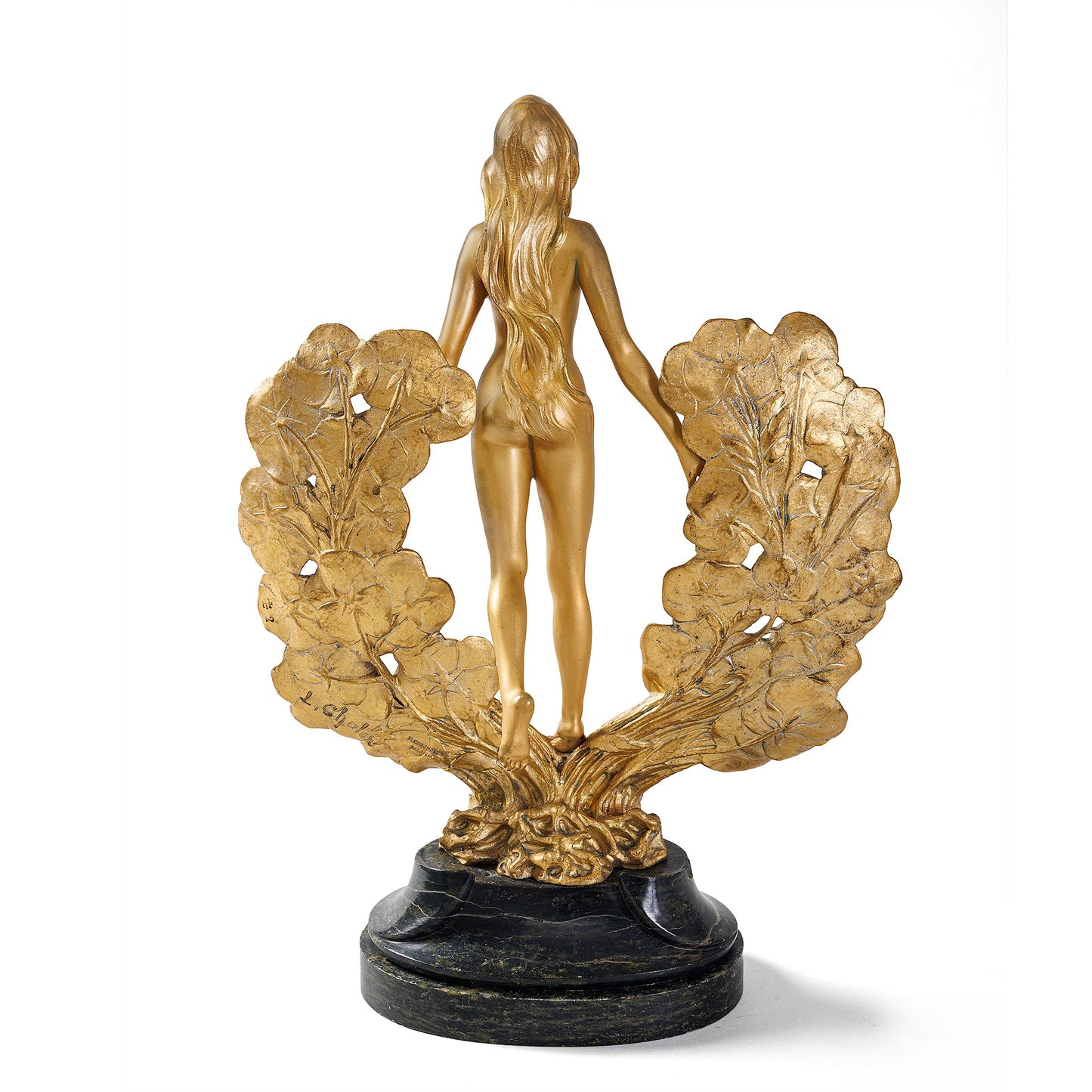 Macklowe Gallery Louis Chalon Maiden with Pansies Sculpture