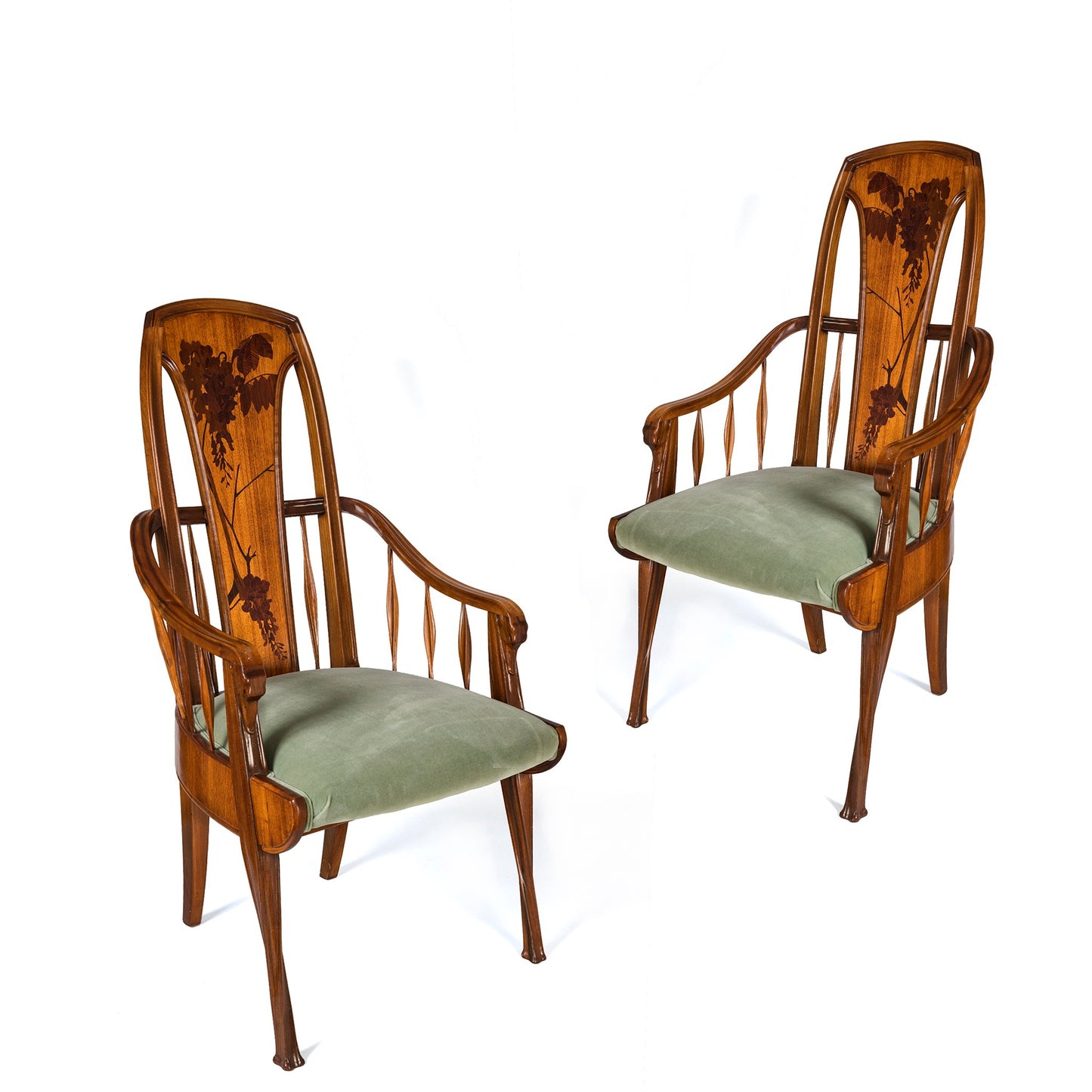Macklowe Gallery Louis Majorelle pair of 'Wisteria" Armchairs