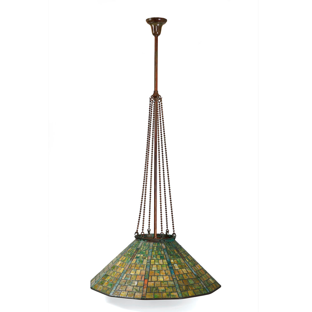 
                      
                        Macklowe Gallery Tiffany Studios New York "Geometric" Chandelier
                      
                    