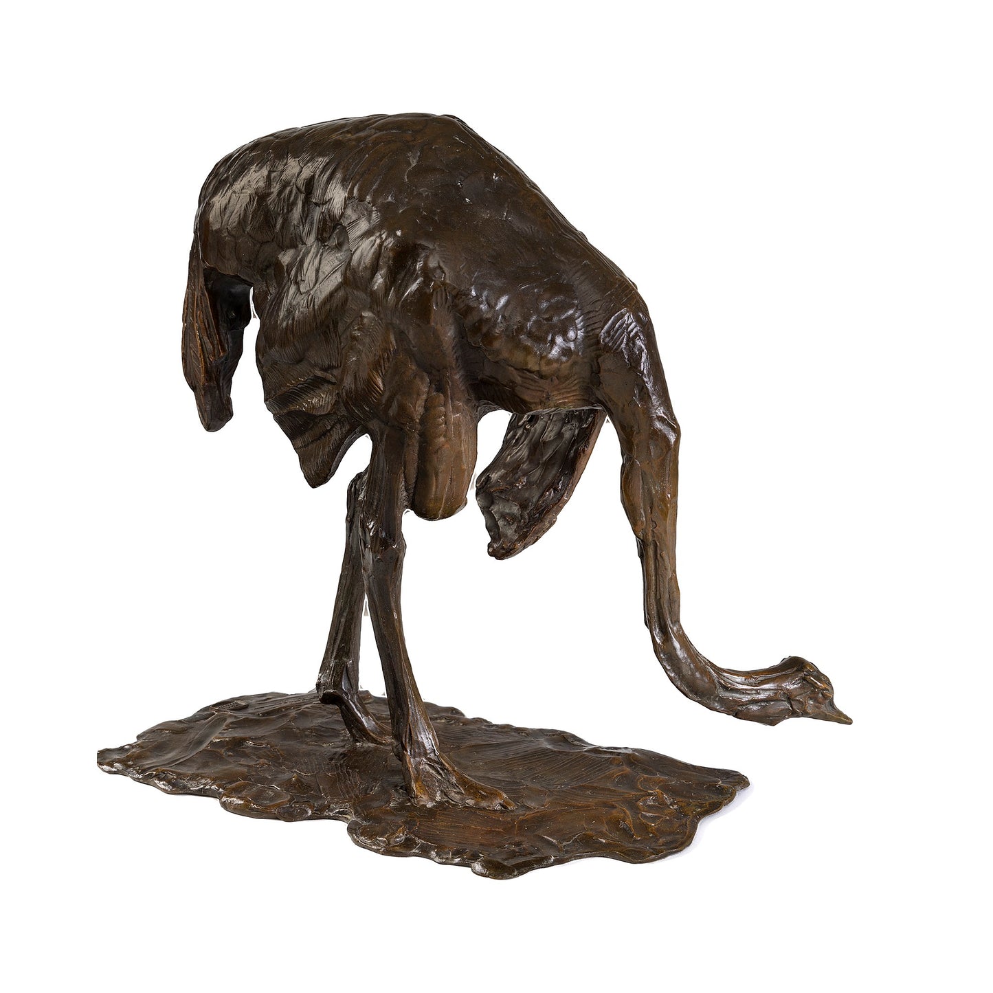 Macklowe Gallery Rembrandt Bugatti "Ostrich head lowered (Autruche baissant la tête)" Bronze Sculpture