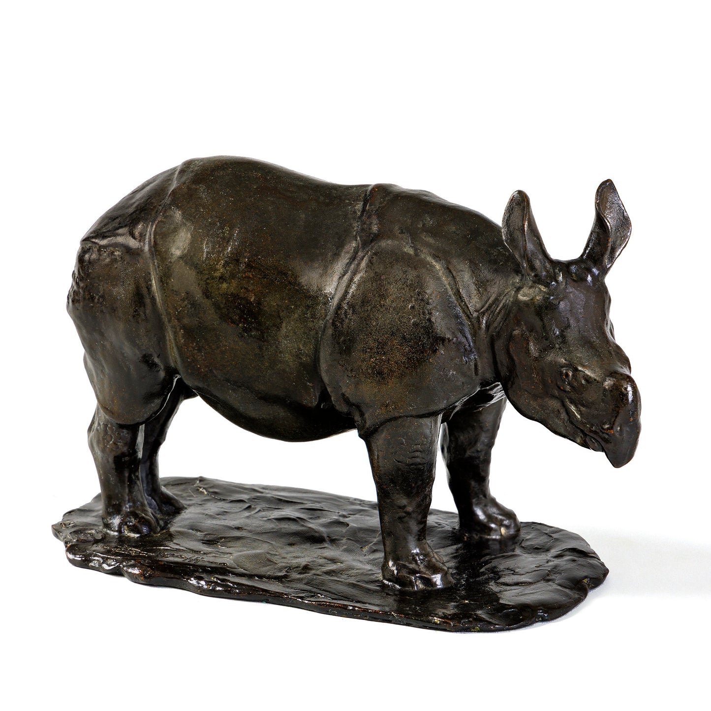 Macklowe Gallery Rembrandt Bugatti "Javan Rhinoceros, Small Model (Rhinocéros de Java, Petite Modele)" Bronze Sculpture