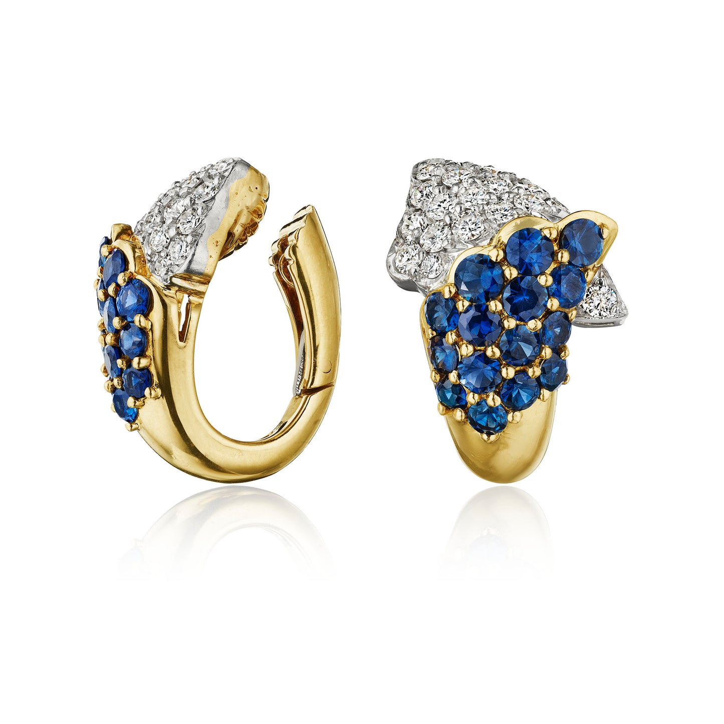 Macklowe Gallery Sapphire and Diamond Clip Earrings