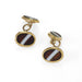 Macklowe Gallery Banded Agate and Gold Cuff Links