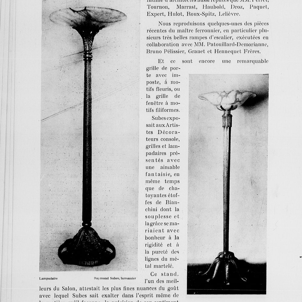 
                      
                        Macklowe Gallery Raymond Subes Wrought Iron Floor Lamp
                      
                    