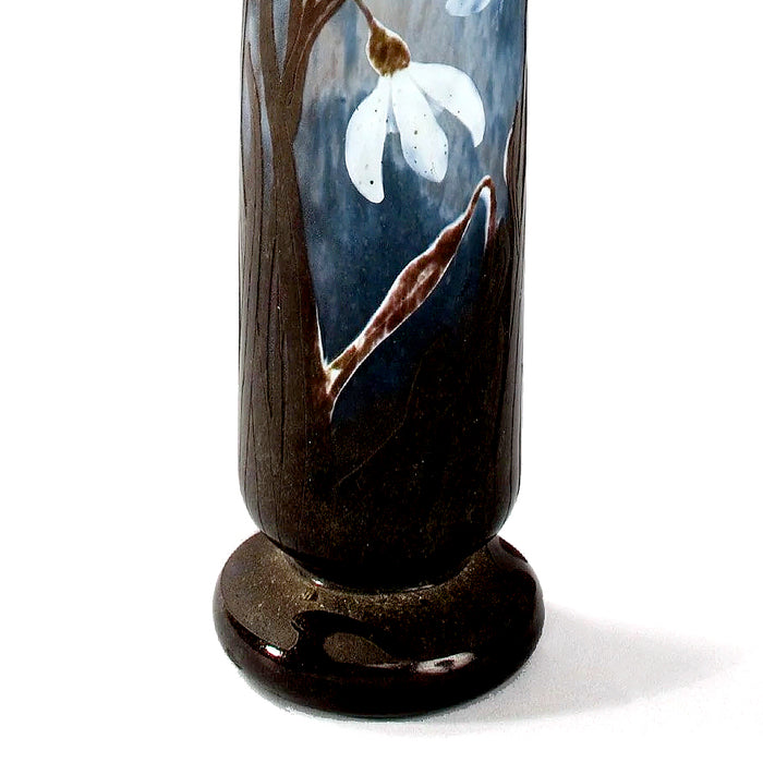 Daum Nancy "Snow Drop" Cameo Glass Vase