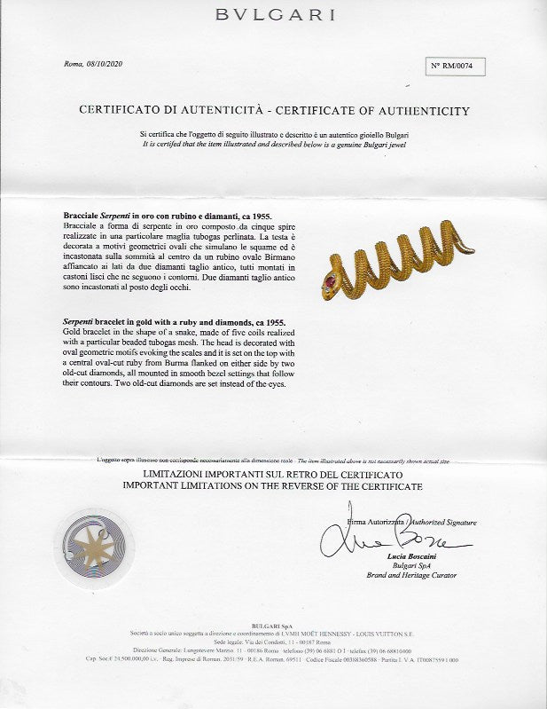 
                      
                        Macklowe Gallery Bulgari Ceylon Ruby "Serpenti" Bracelet Watch
                      
                    