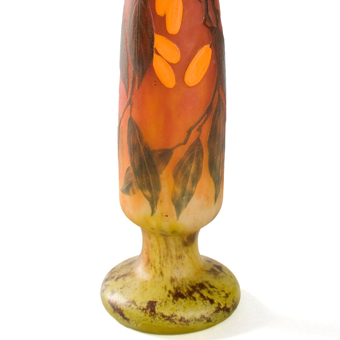 Daum Nancy Wheel-Carved Cameo Glass Vase