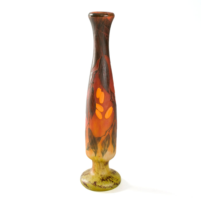 Daum Nancy Wheel-Carved Cameo Glass Vase